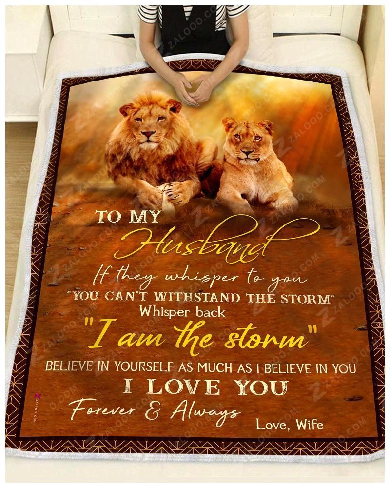 Lion To My Husband I Love You Forever And Always Sherpa Fleece Blanket
