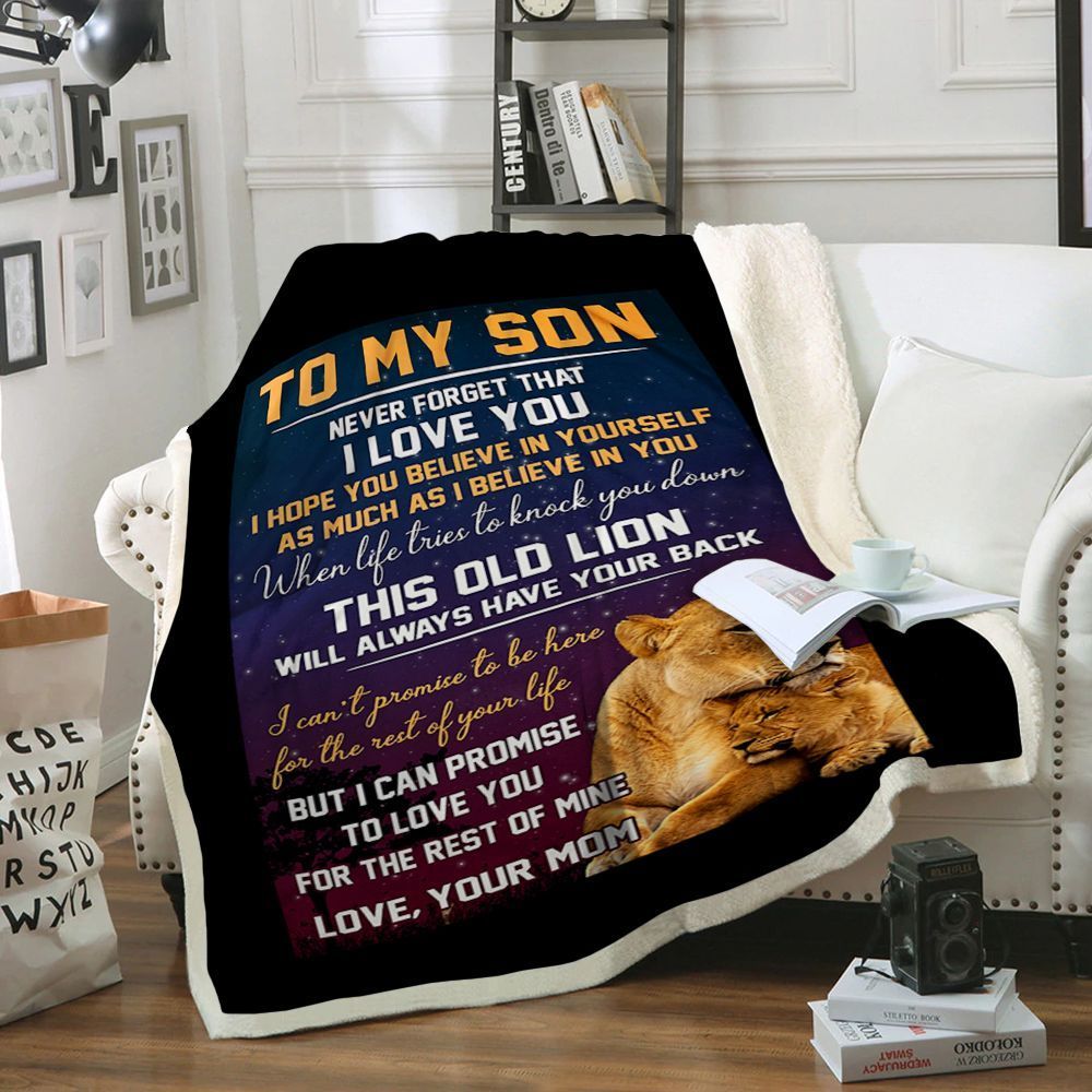 Lion To My Son Sherpa Fleece Blanket