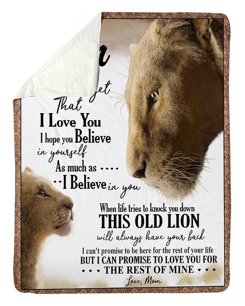 Lion To My Son Sherpa Fleece Blanket