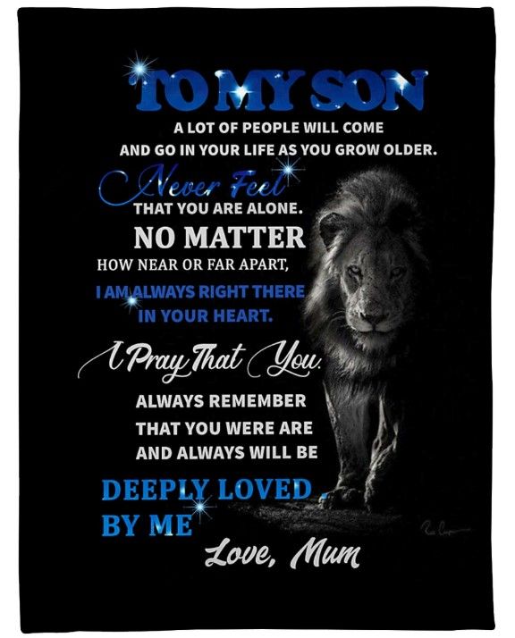Lion To My Son Sherpa Fleece Blanket