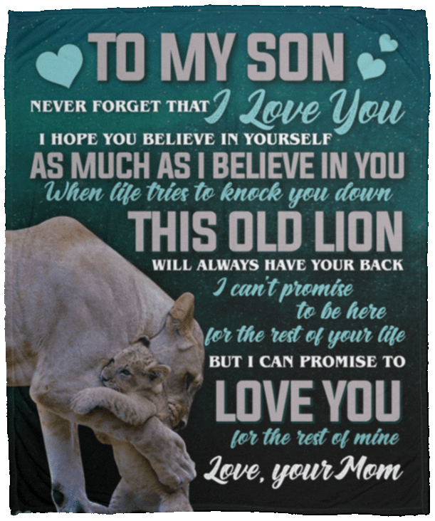 Lion To My Son Sherpa Fleece Blanket