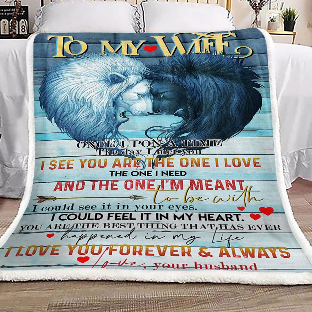 Lion To My Wife Sherpa Fleece Blanket