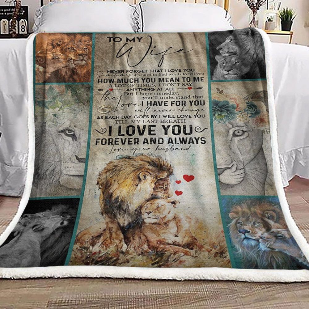 Lion To My Wife Sherpa Fleece Blanket