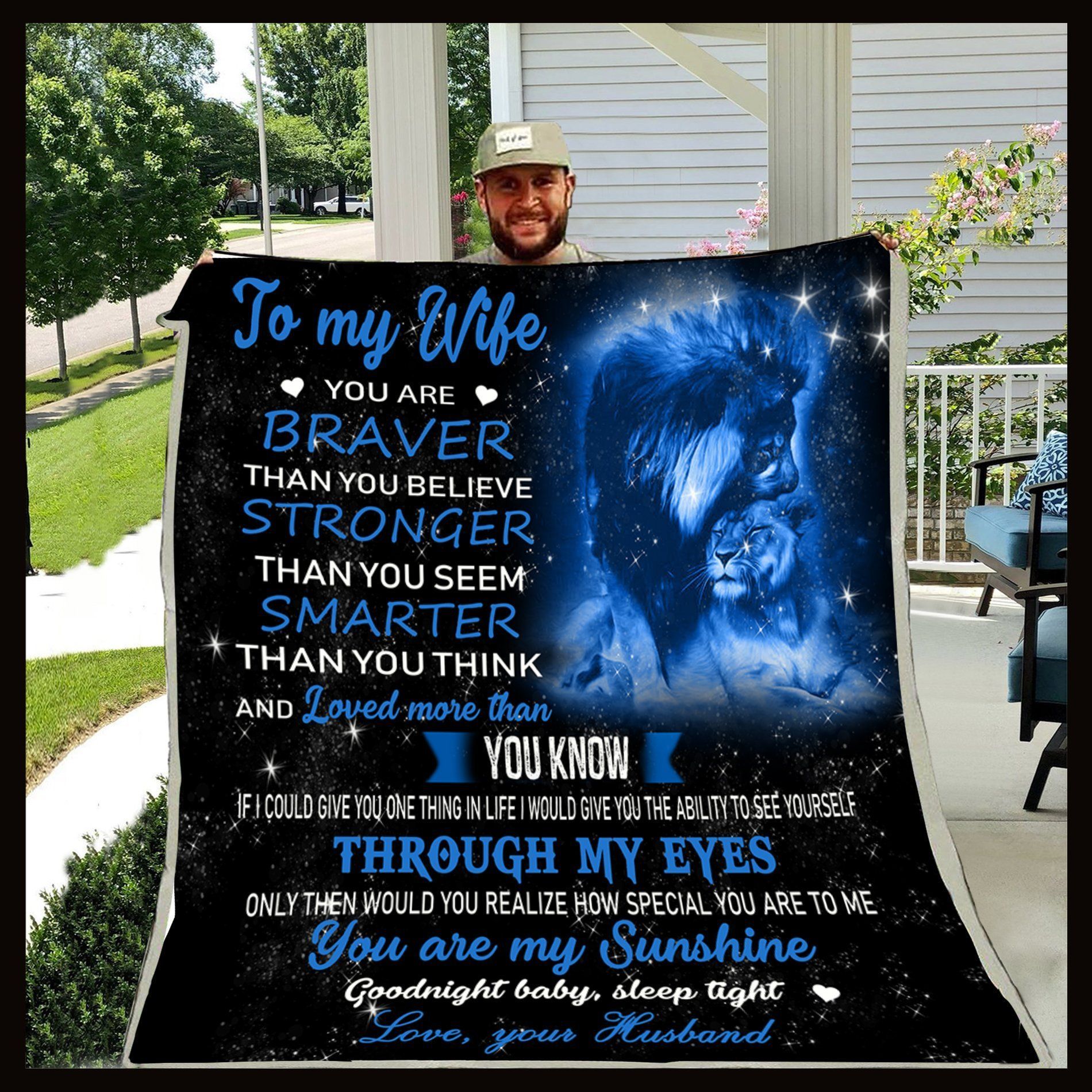 Lion To My Wife Sherpa Fleece Blanket