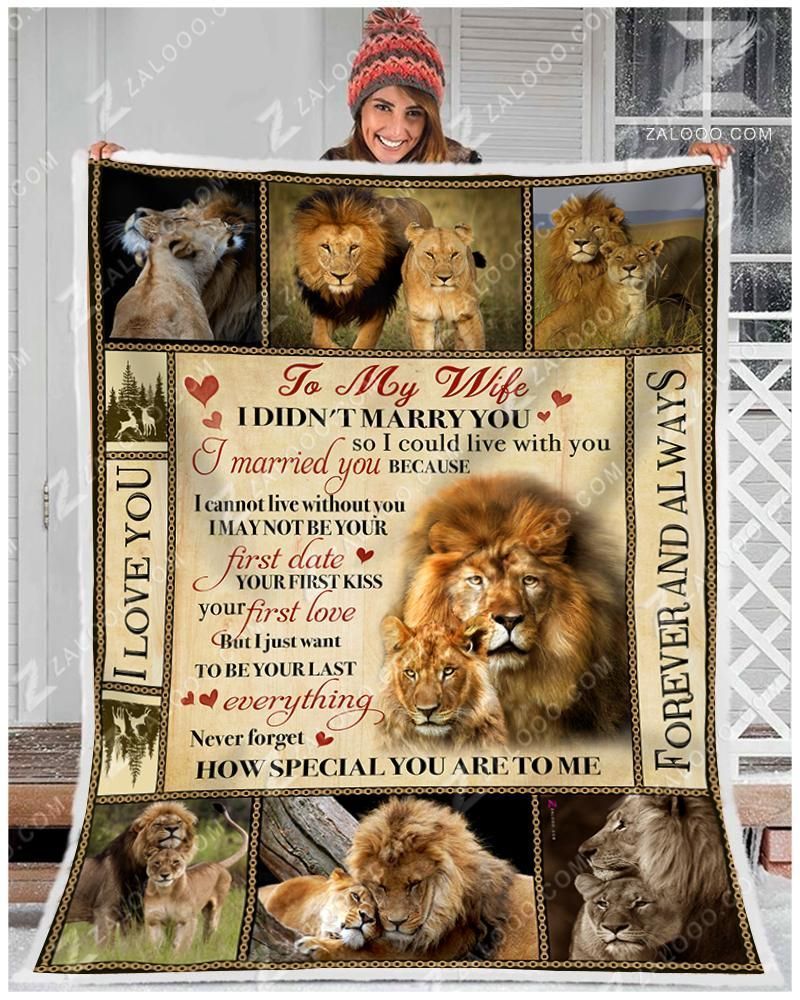 Lion To My Wife How Special You Are To Me Sherpa Fleece Blanket