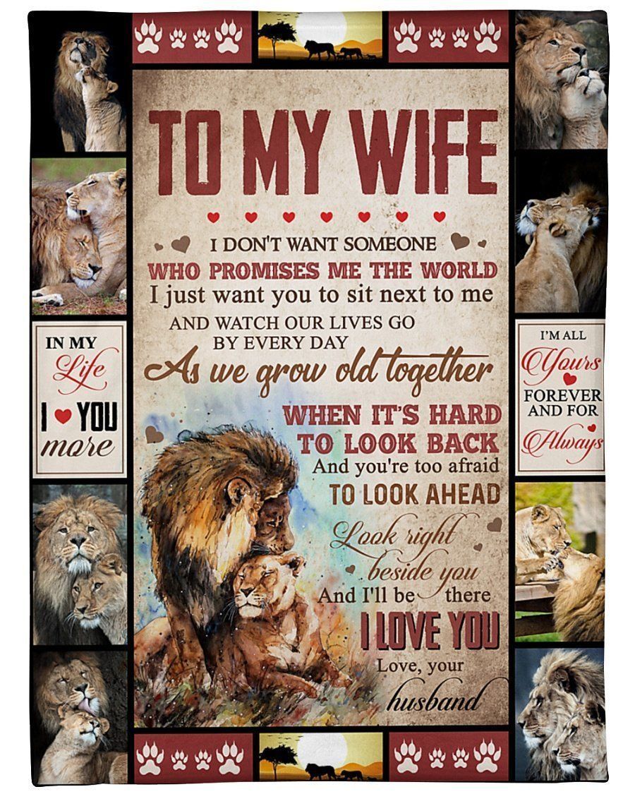 Lion To My Wife I Love You Fleece Blanket