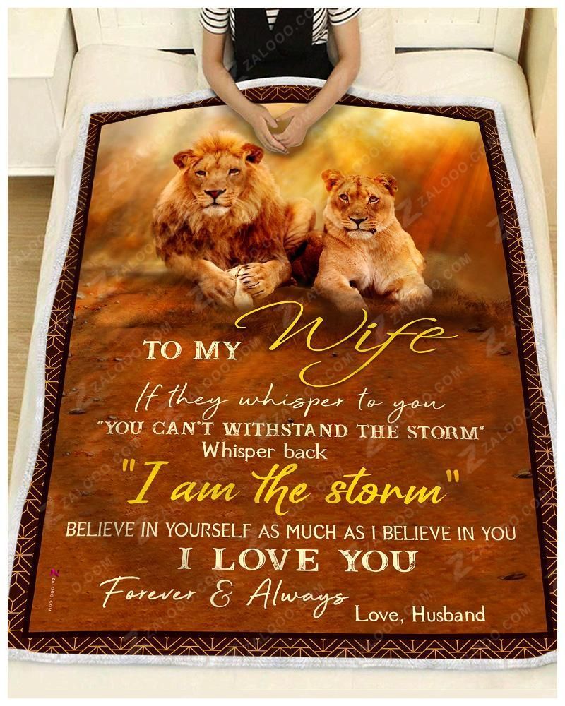 Lion To My Wife I Love You Forever And Always Sherpa Fleece Blanket