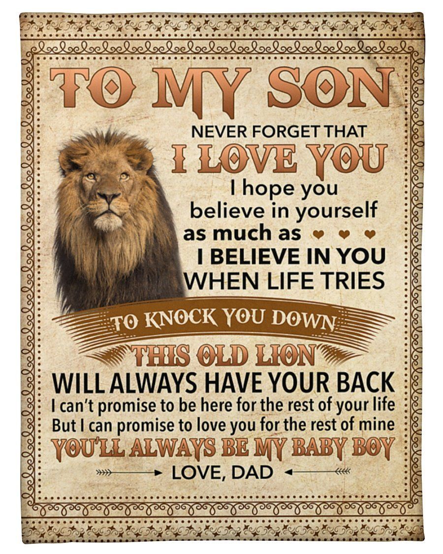 Lion To Son Never Forget I Love U Fleece Blanket Fleece Blanket