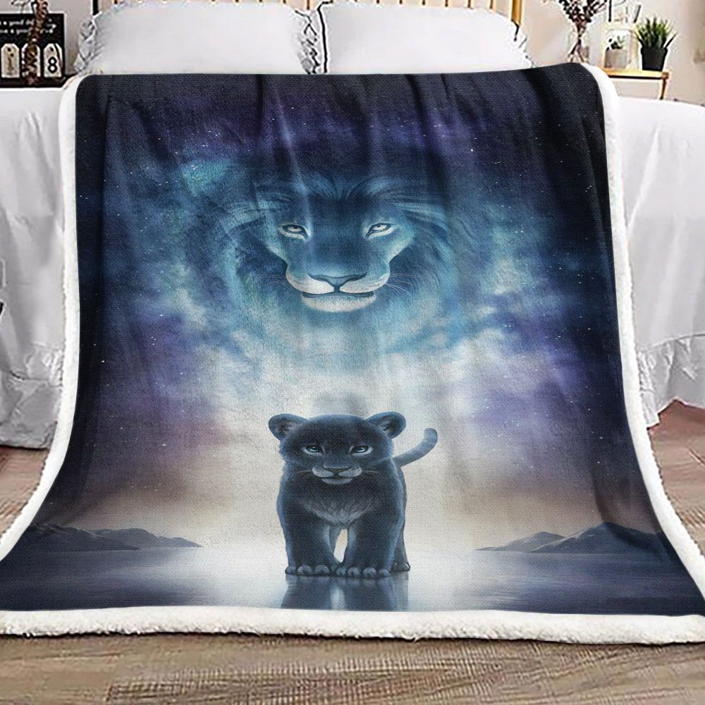 Lion Sherpa Fleece Blanket