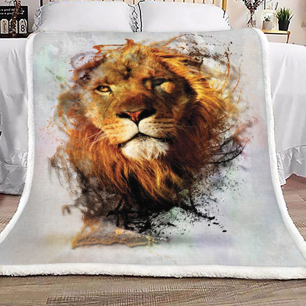 Lion Sherpa Fleece Blanket
