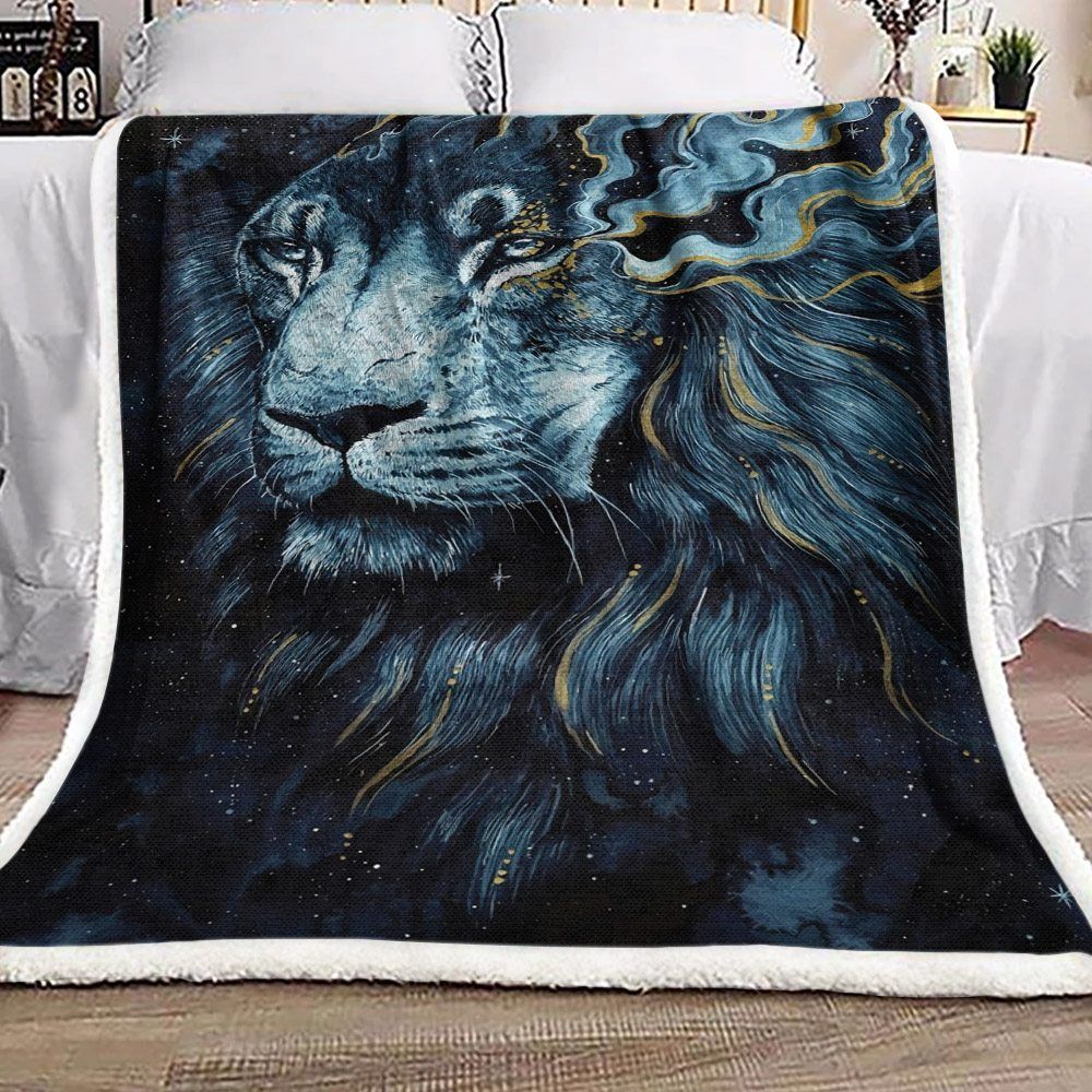Lion Sherpa Fleece Blanket