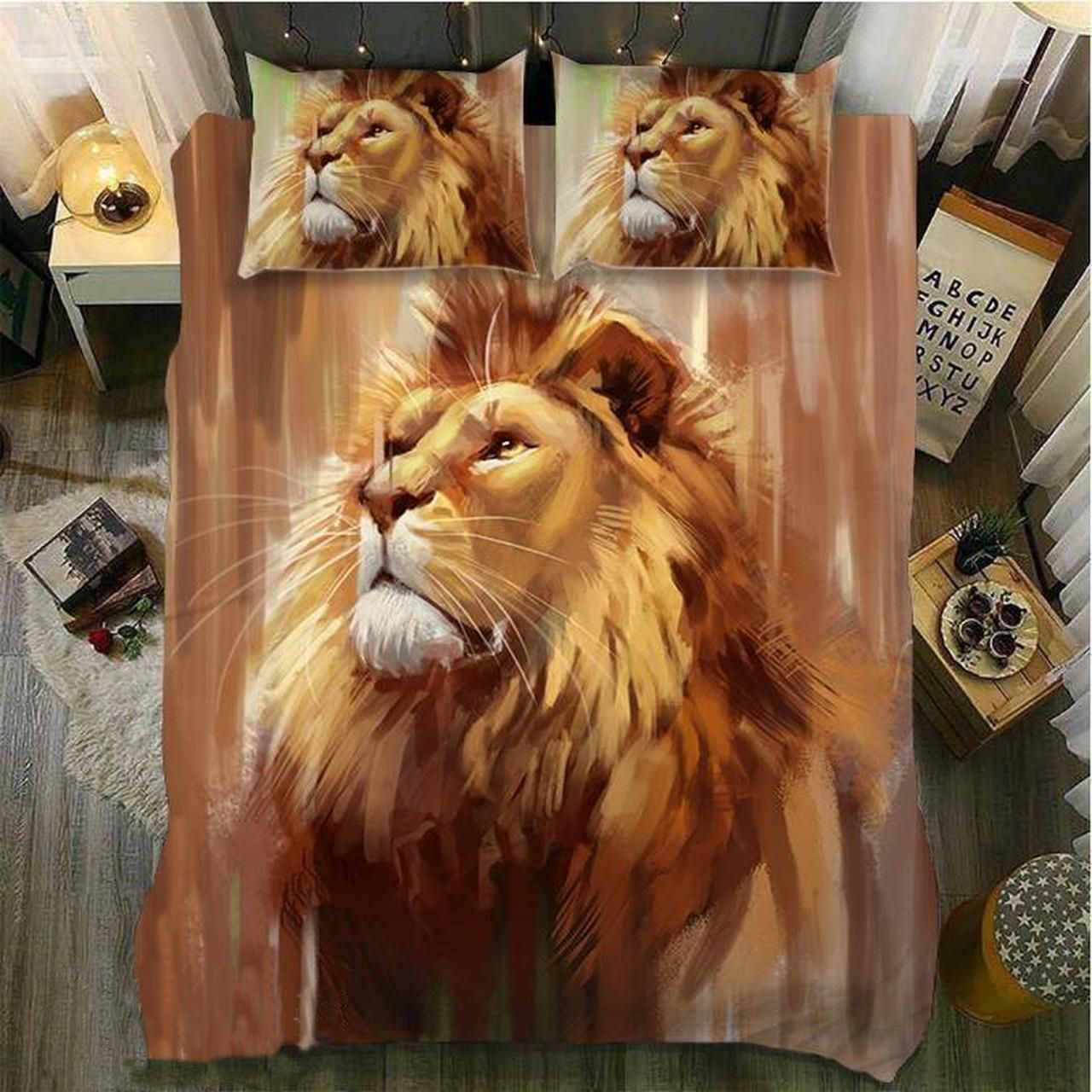 Lion Water Color Supremacy 3D Printed Bedding Set
