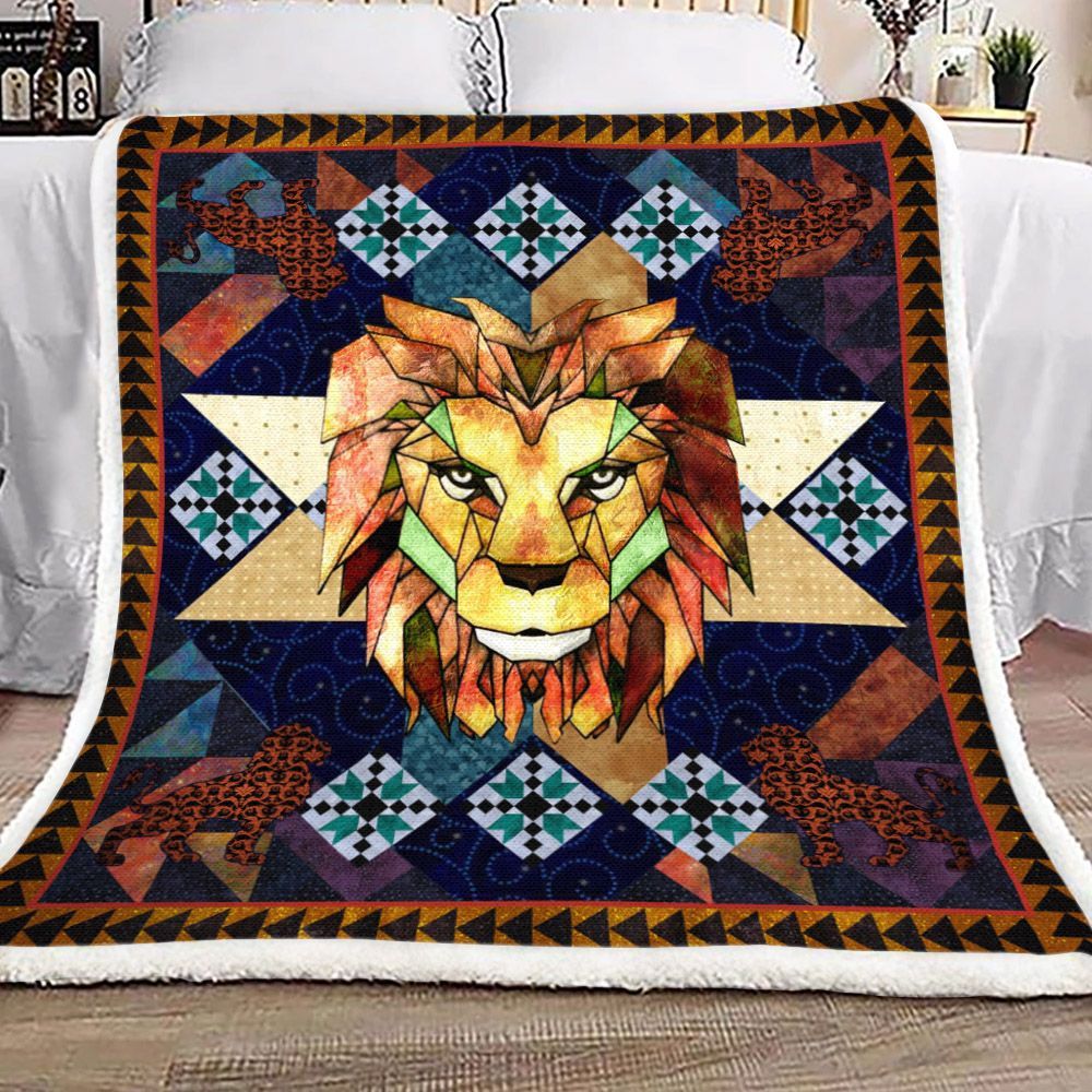 Lion Sherpa Fleece Blanket