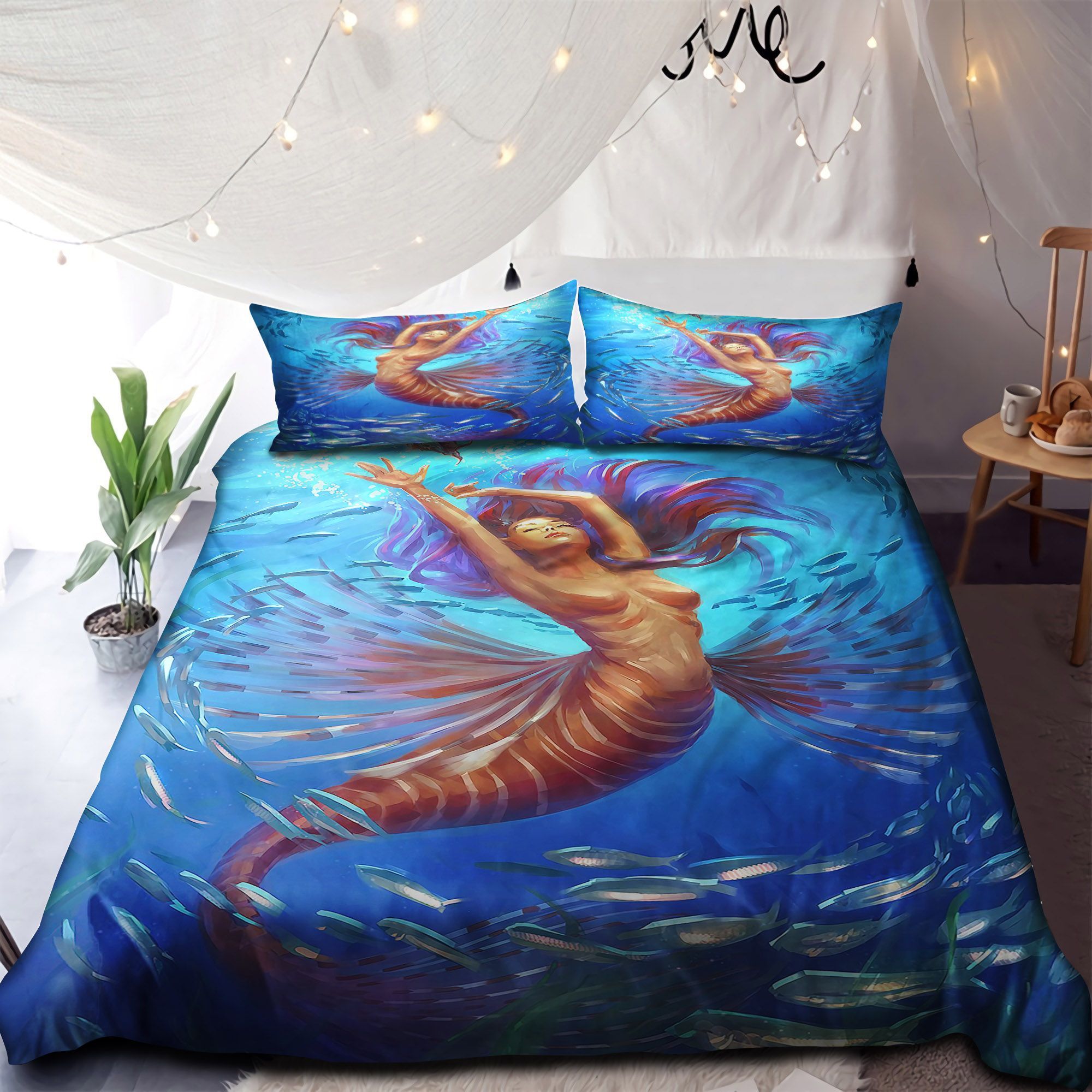 Lionfish Mermaid Bedding Set