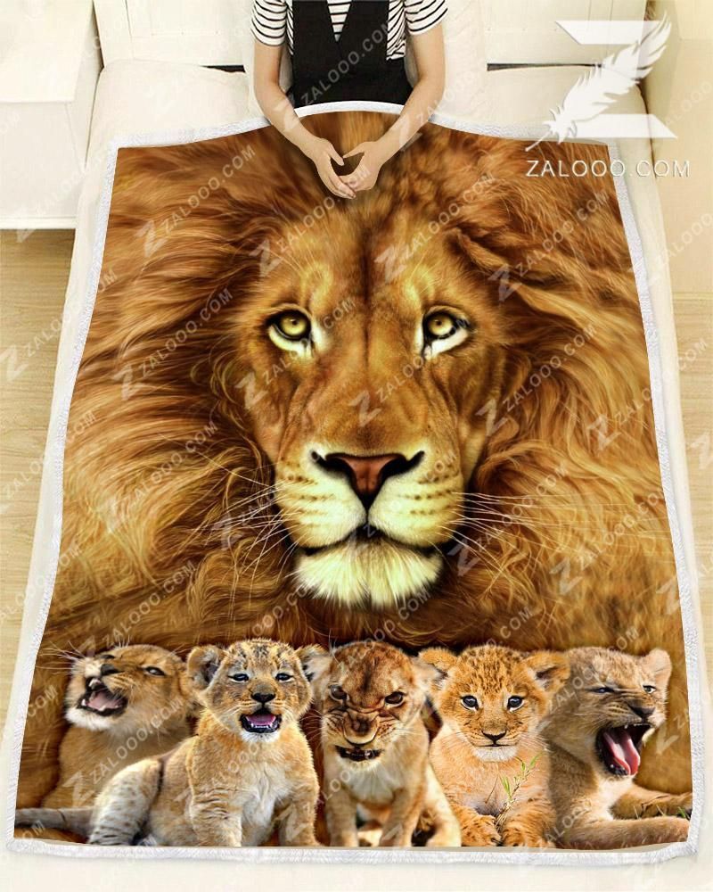 Lions Sherpa Fleece Blanket