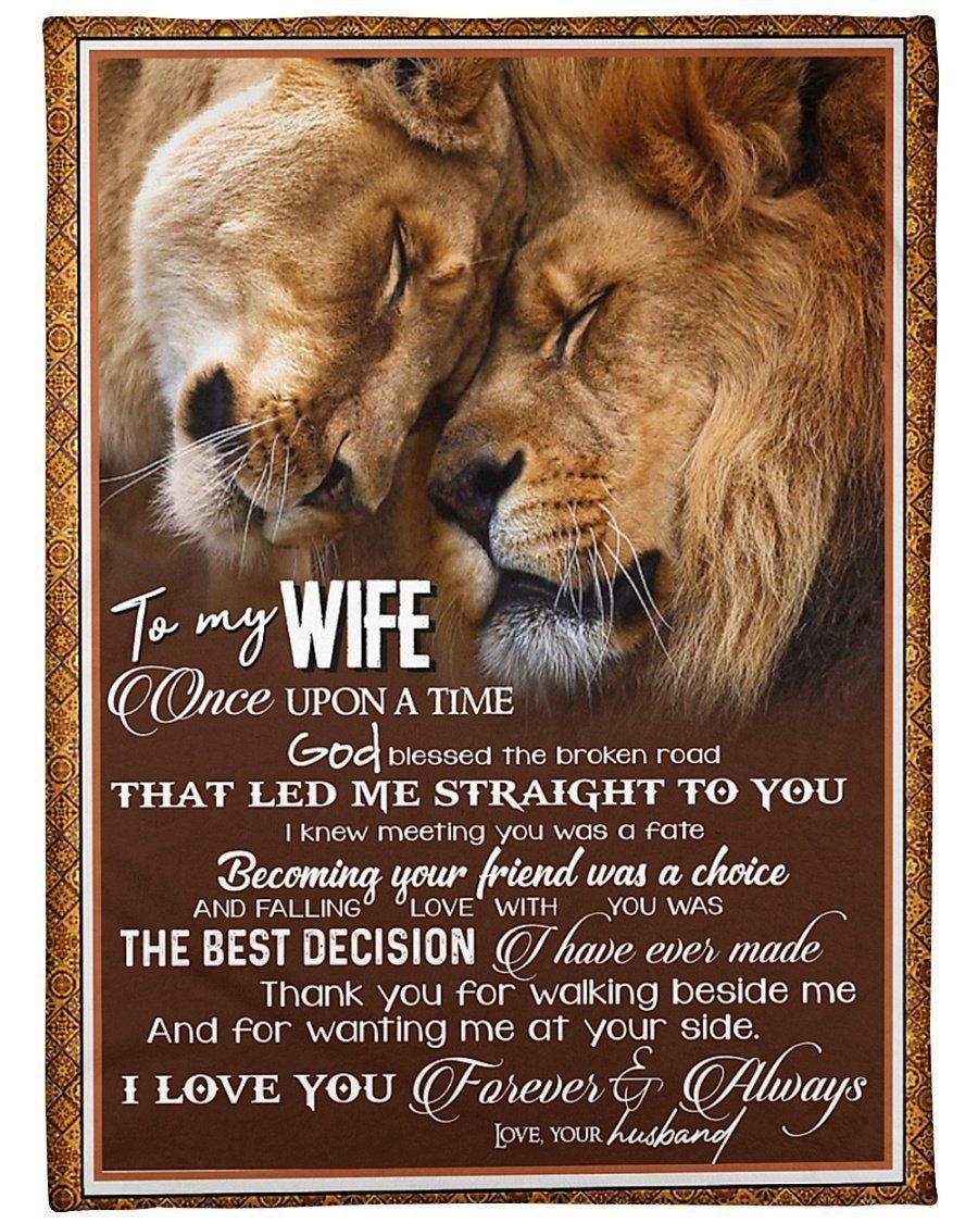 Lions To My Wife Thanks For Walking Beside Me Fleece Blanket