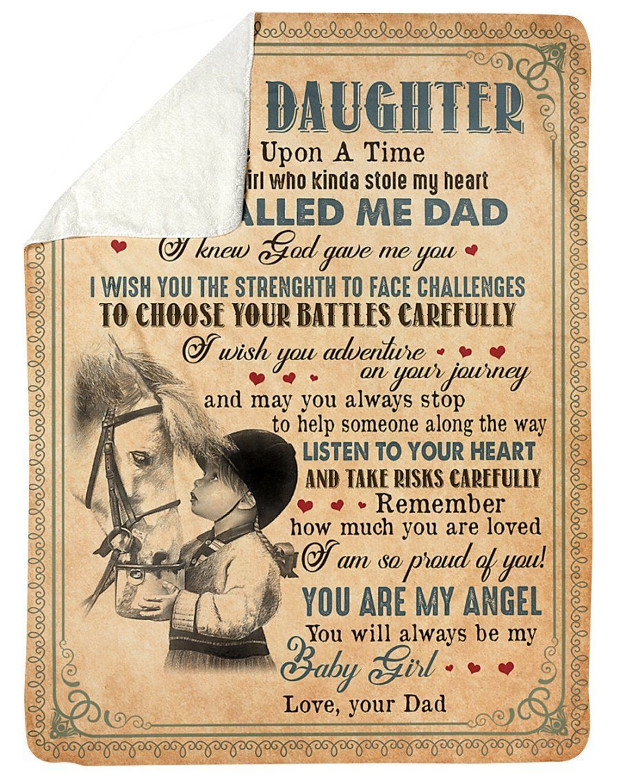 Listen To Your Heart Dad To Daughter Fleece Blanket Sherpa Blanket