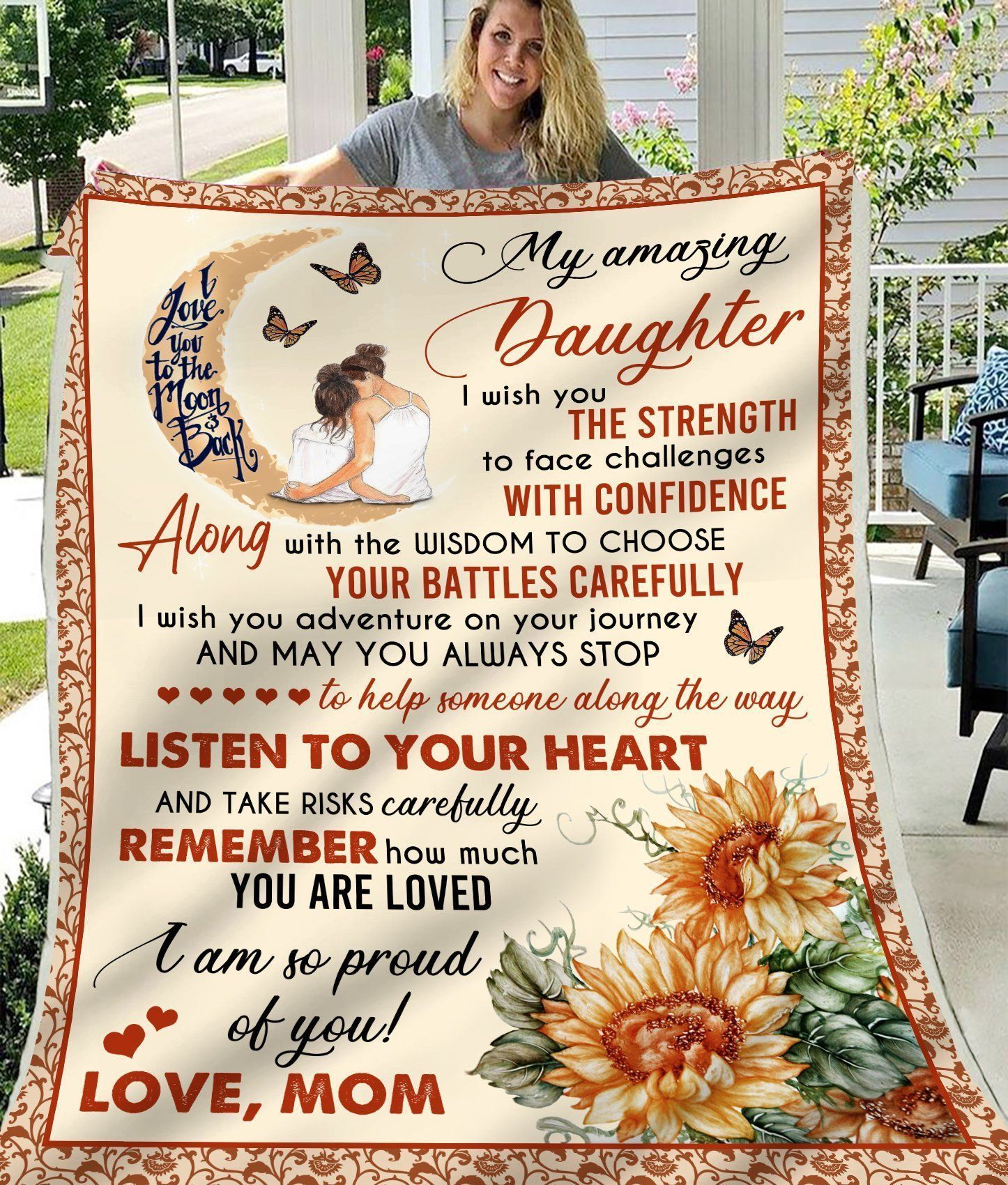 Listen To Your Heart Gift For Daughter Blanket