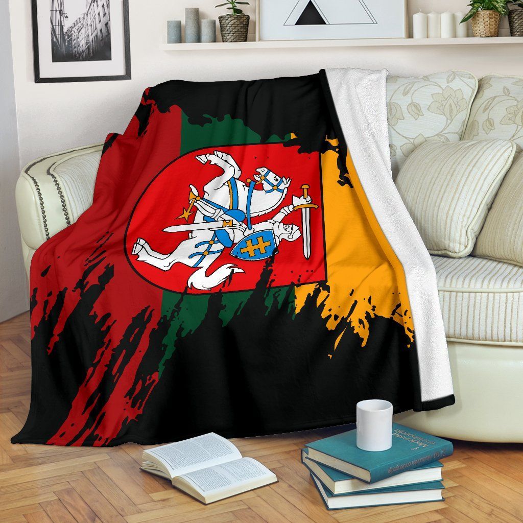 Lithuania Flag Painting Sherpa Fleece Blanket