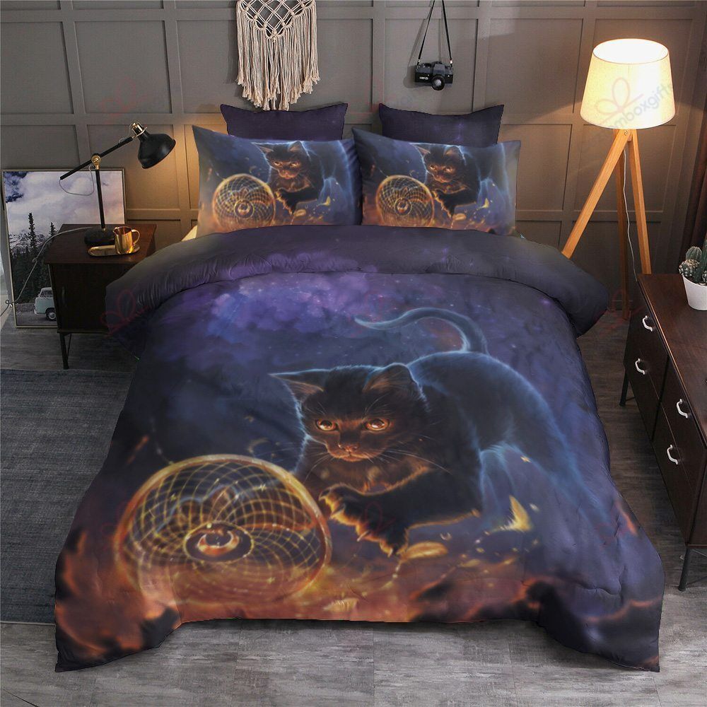 Little Black Cat Black Bedding Set