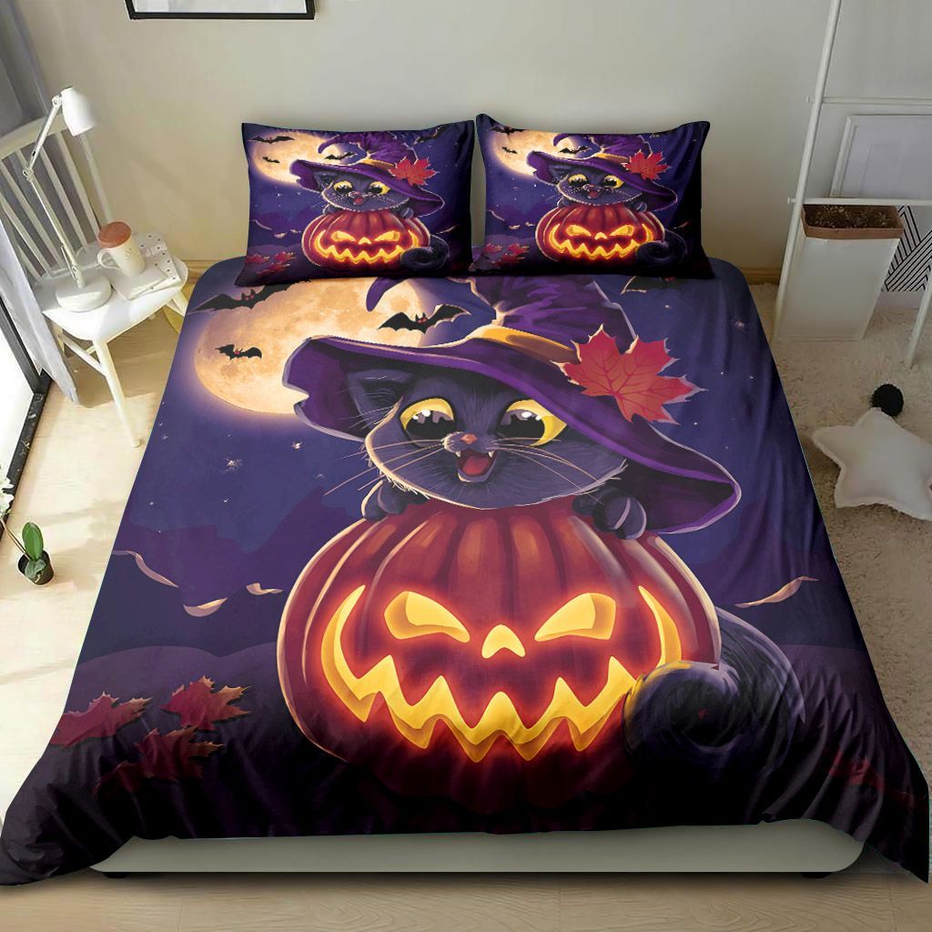 Little Black Cat Happy Halloween Bedding Set