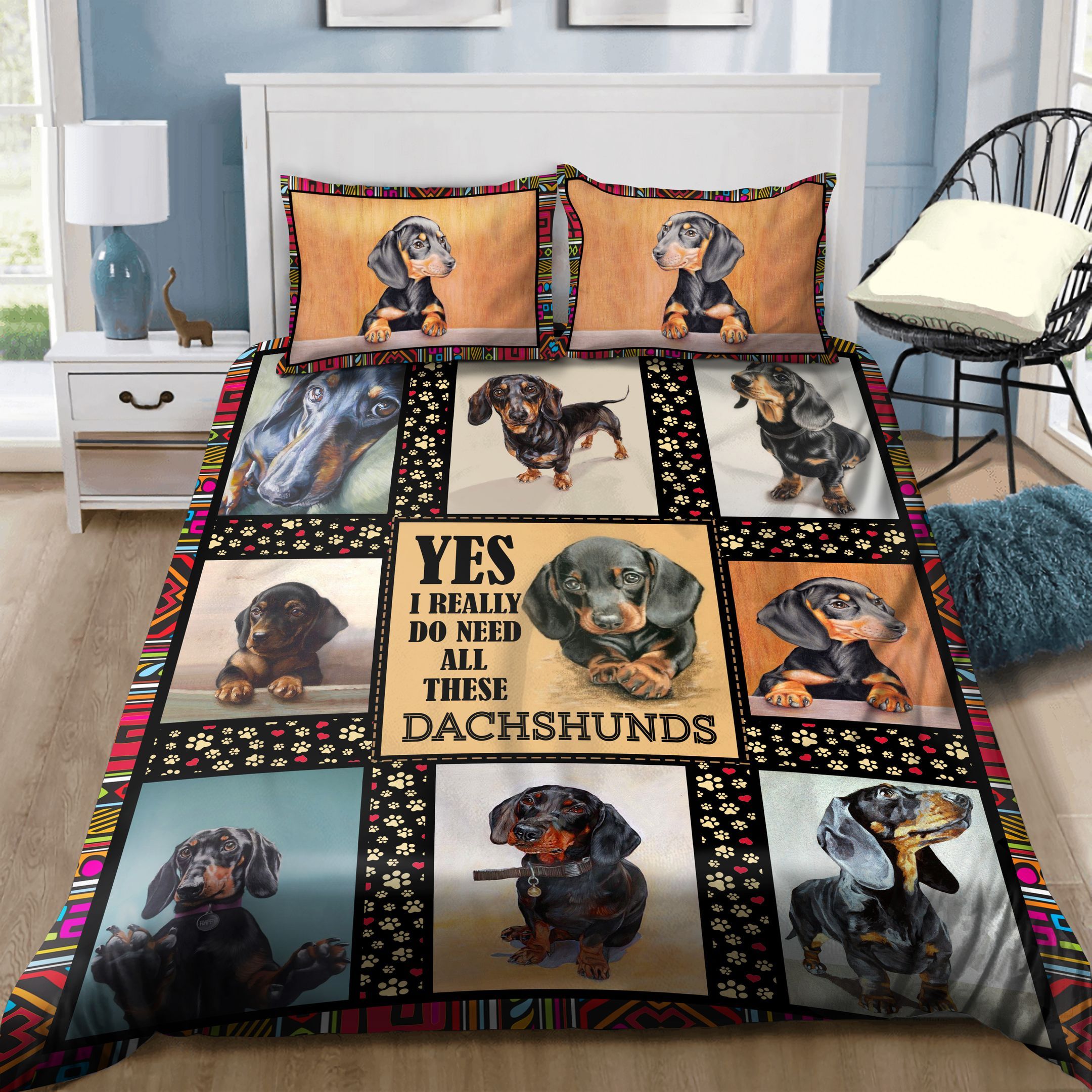 Little Black Dachshund Bedding Set