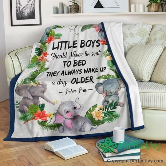 Little Boys Elephant Sherpa Fleece Blanket