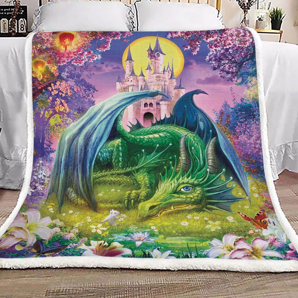 Little Dragon Sherpa Fleece Blanket
