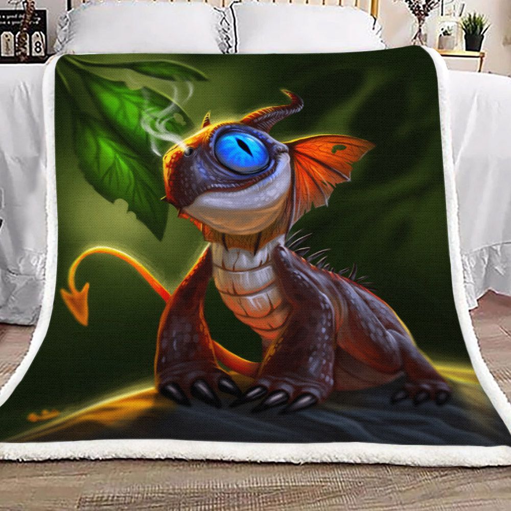 Little Dragon Sherpa Fleece Blanket