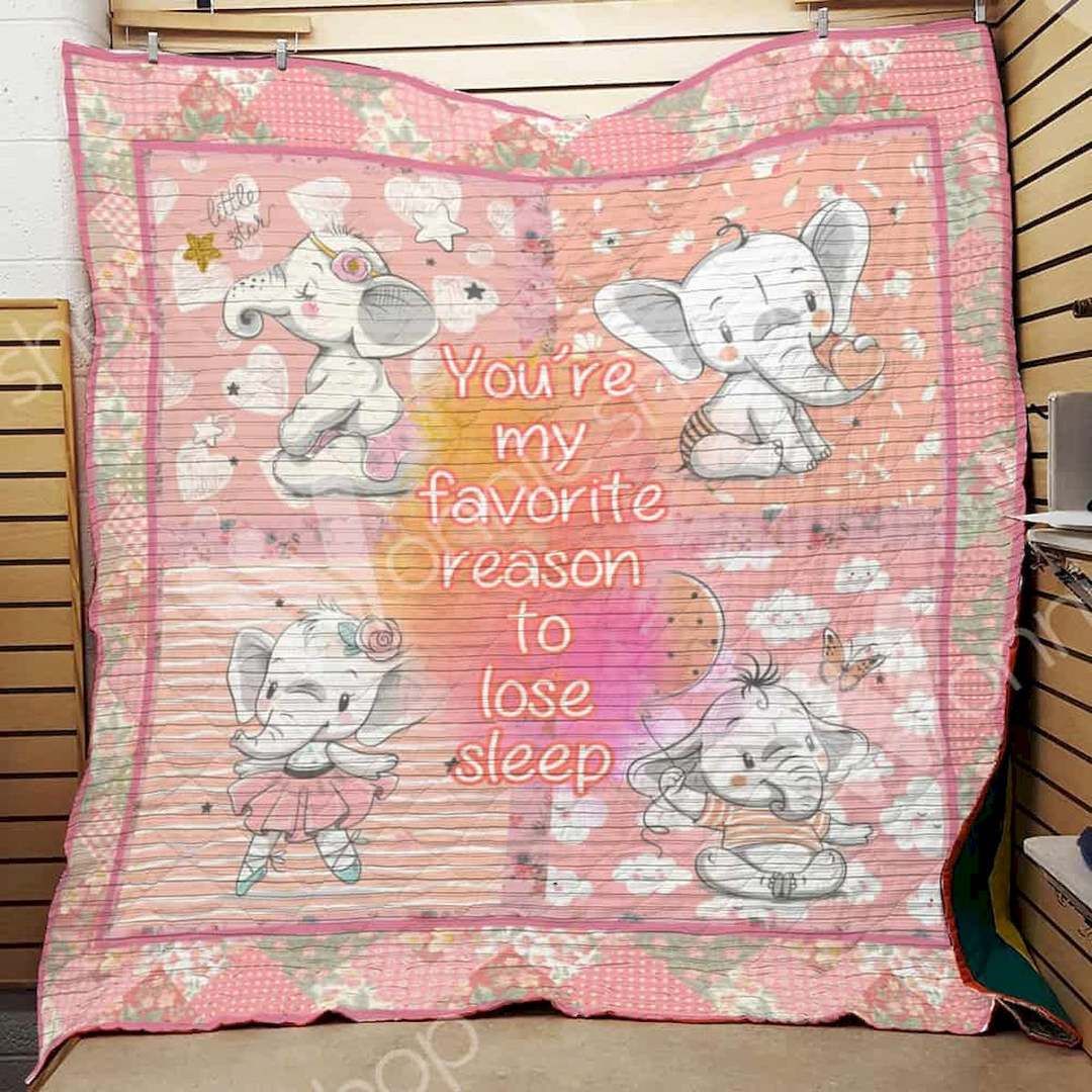 Little Elephants CLD280654 Quilt Blanket