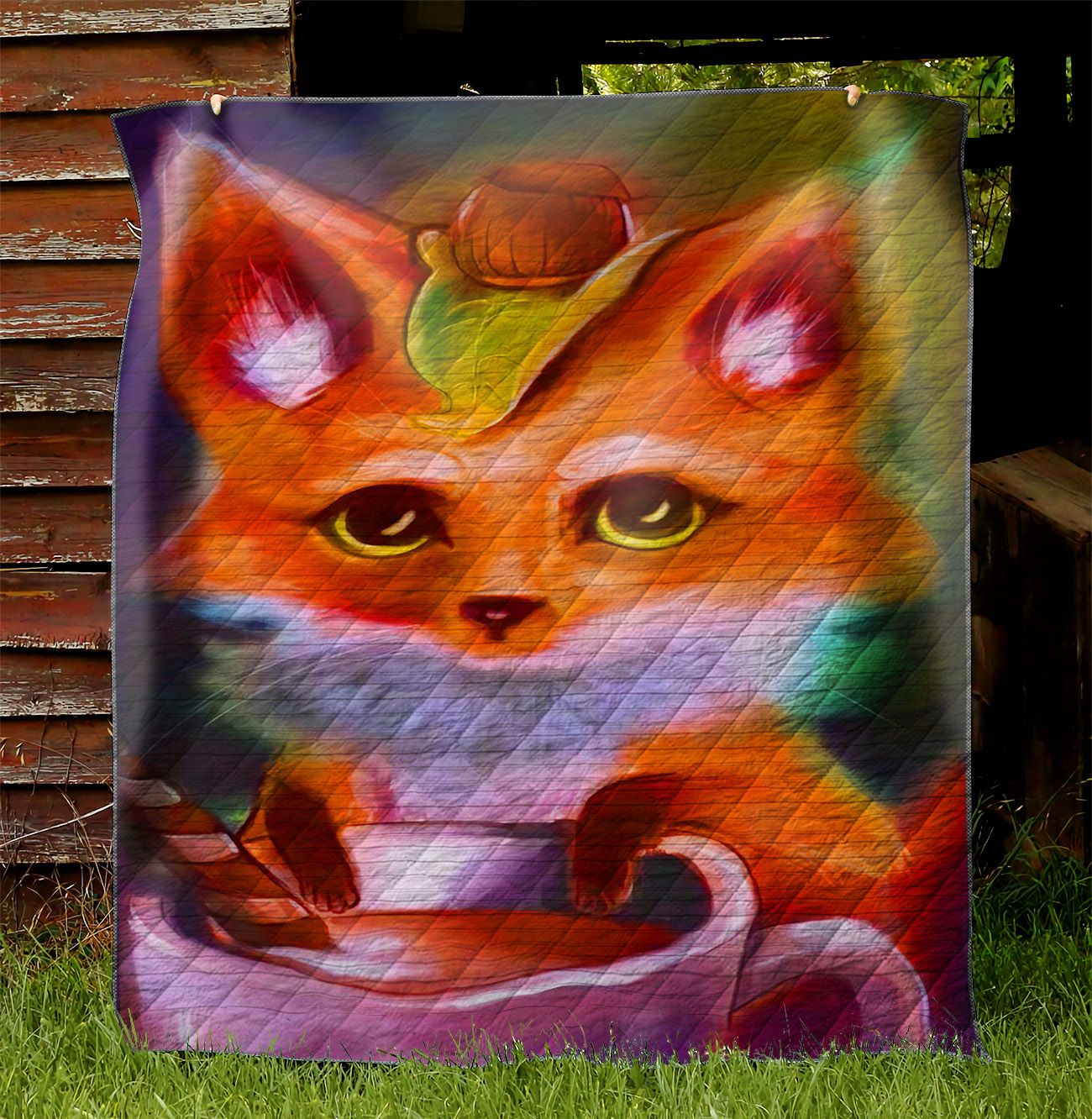 Little Fox Love Coffee NI1802066YD Quilt Blanket