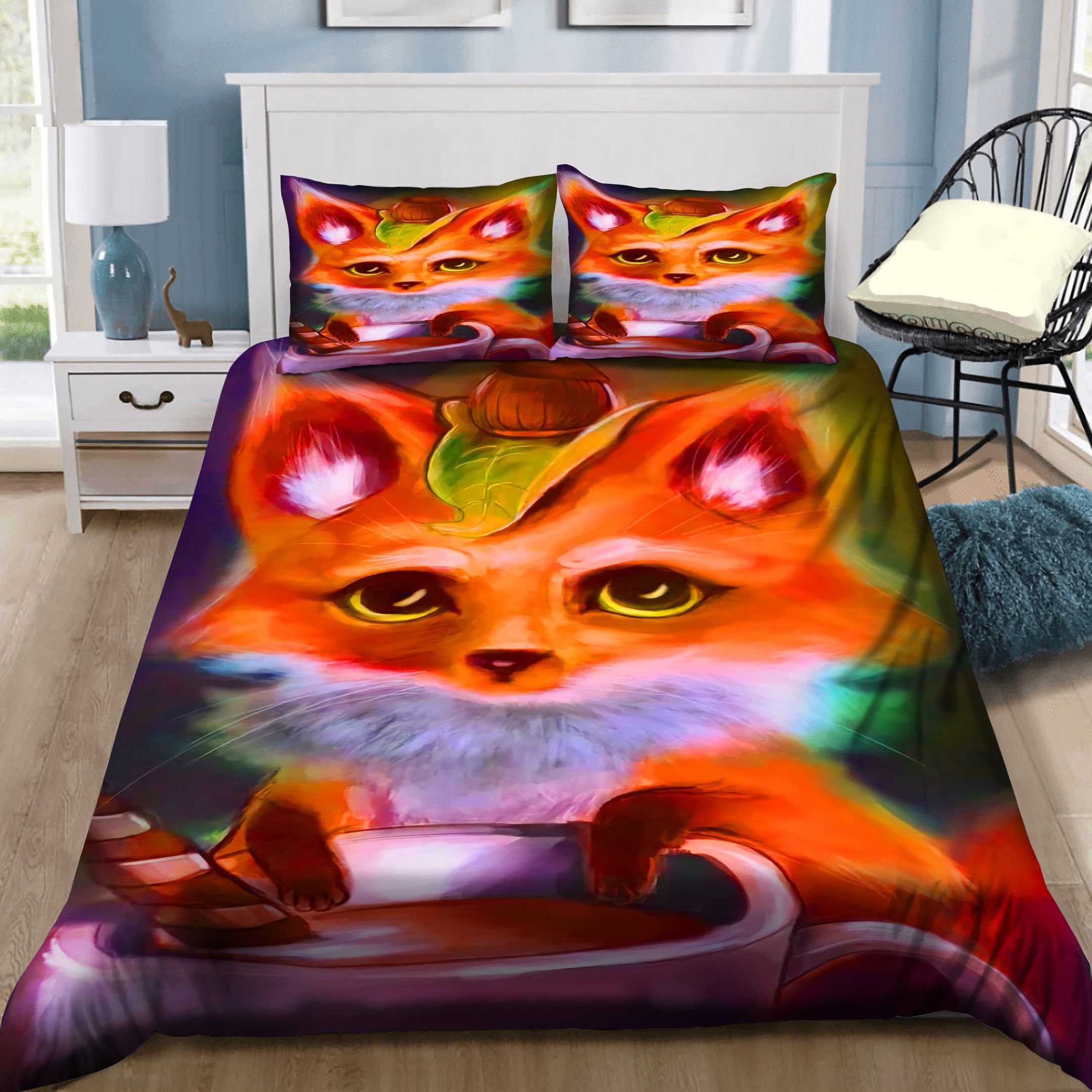 Little Fox Love Coffee Bedding Set