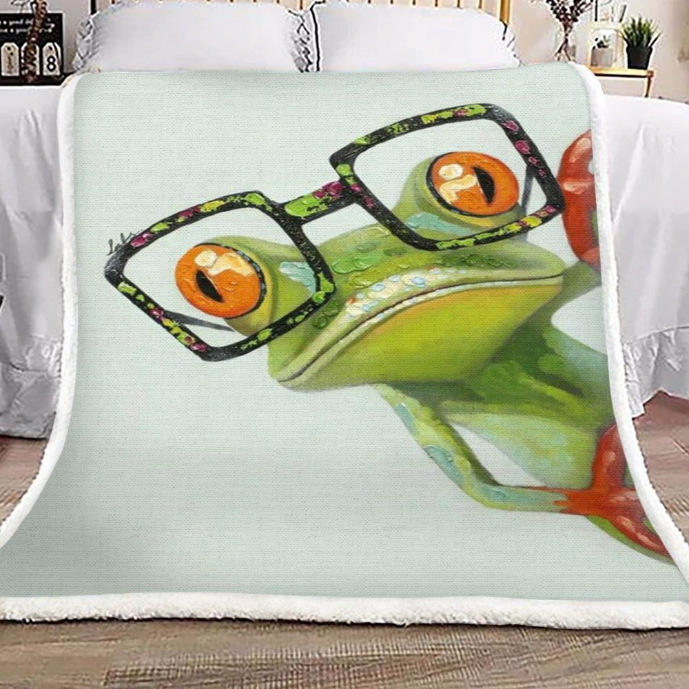 Little Frog Sherpa Fleece Blanket