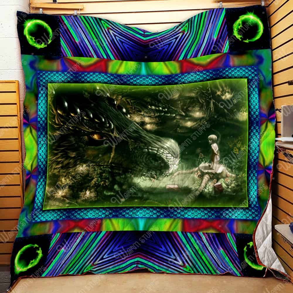 Little Girl And Dragon Quilt Blanket Q1203 03 Dhc1312243Dd