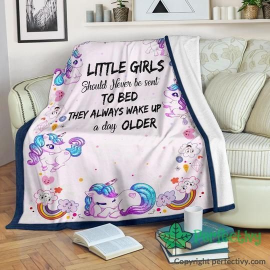 Little Girls Unicorn Sherpa Fleece Blanket
