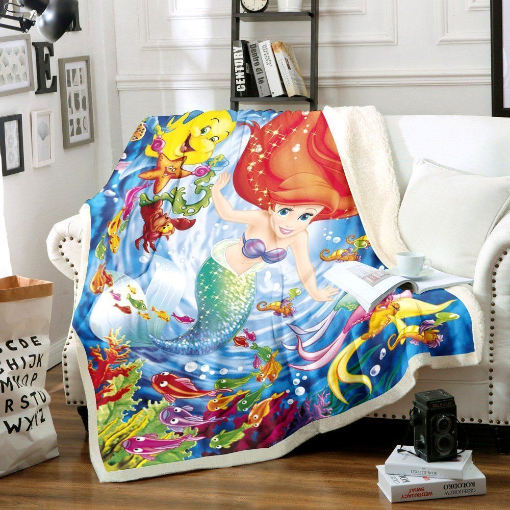 Little Mermaid Sherpa Fleece Blanket