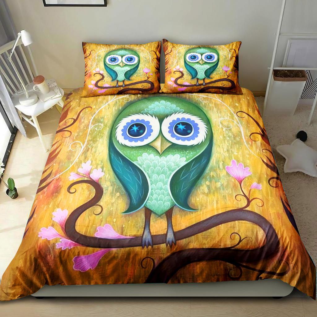 Little Owl Colorful Art Bedding Set