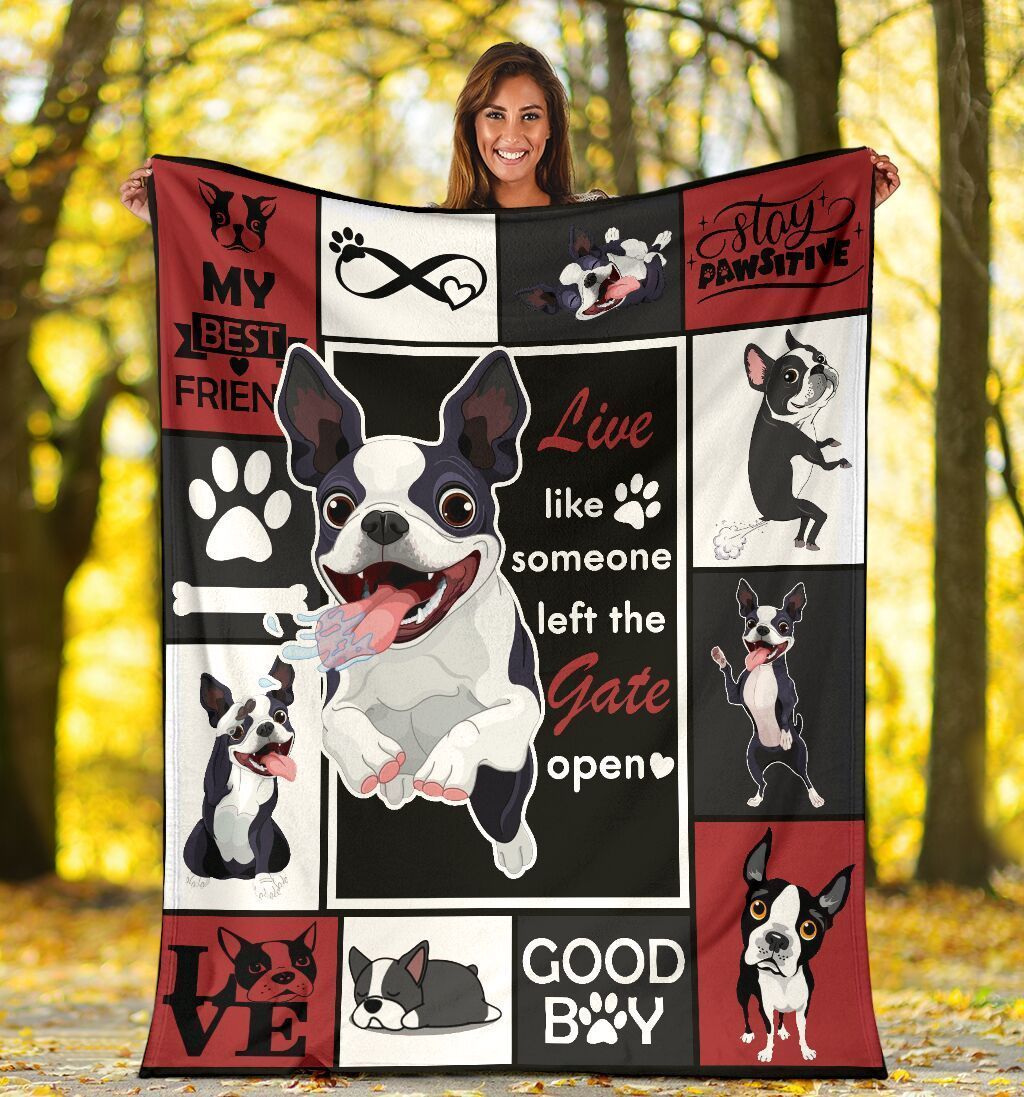 Live Like Someone Boston Terrier For Dog Lovers Fleece Blanket