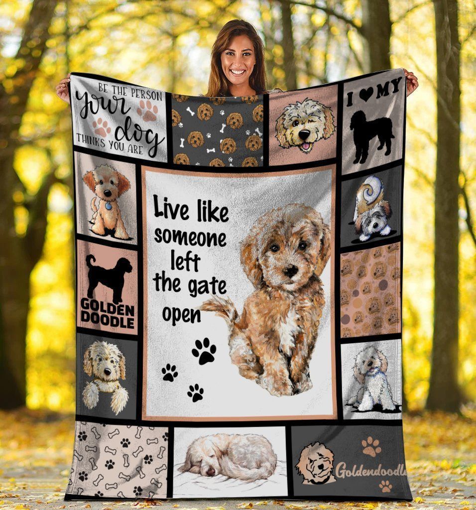 Live Like Someone Goldendoodle Dog Fleece Blanket