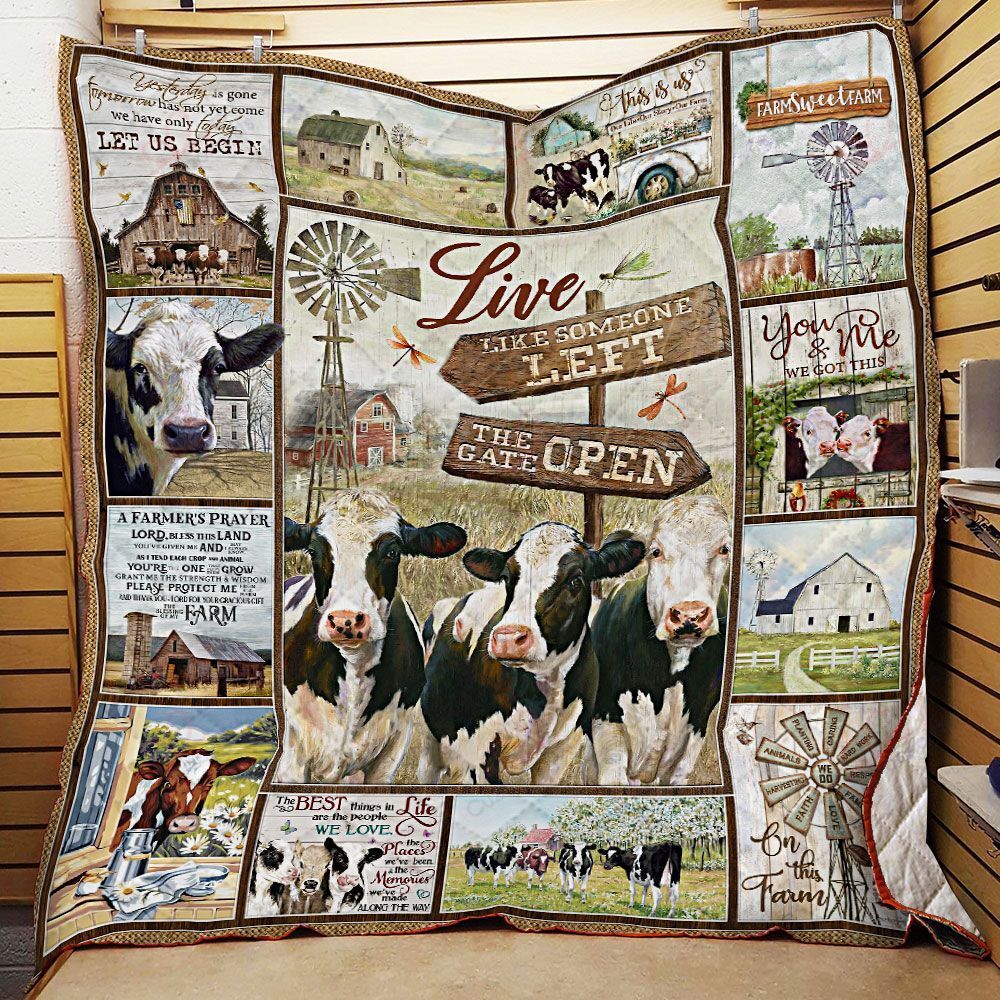Live Like Someone Left The Gate Open Cow GS-CL-LD2506 Quilt Blanket