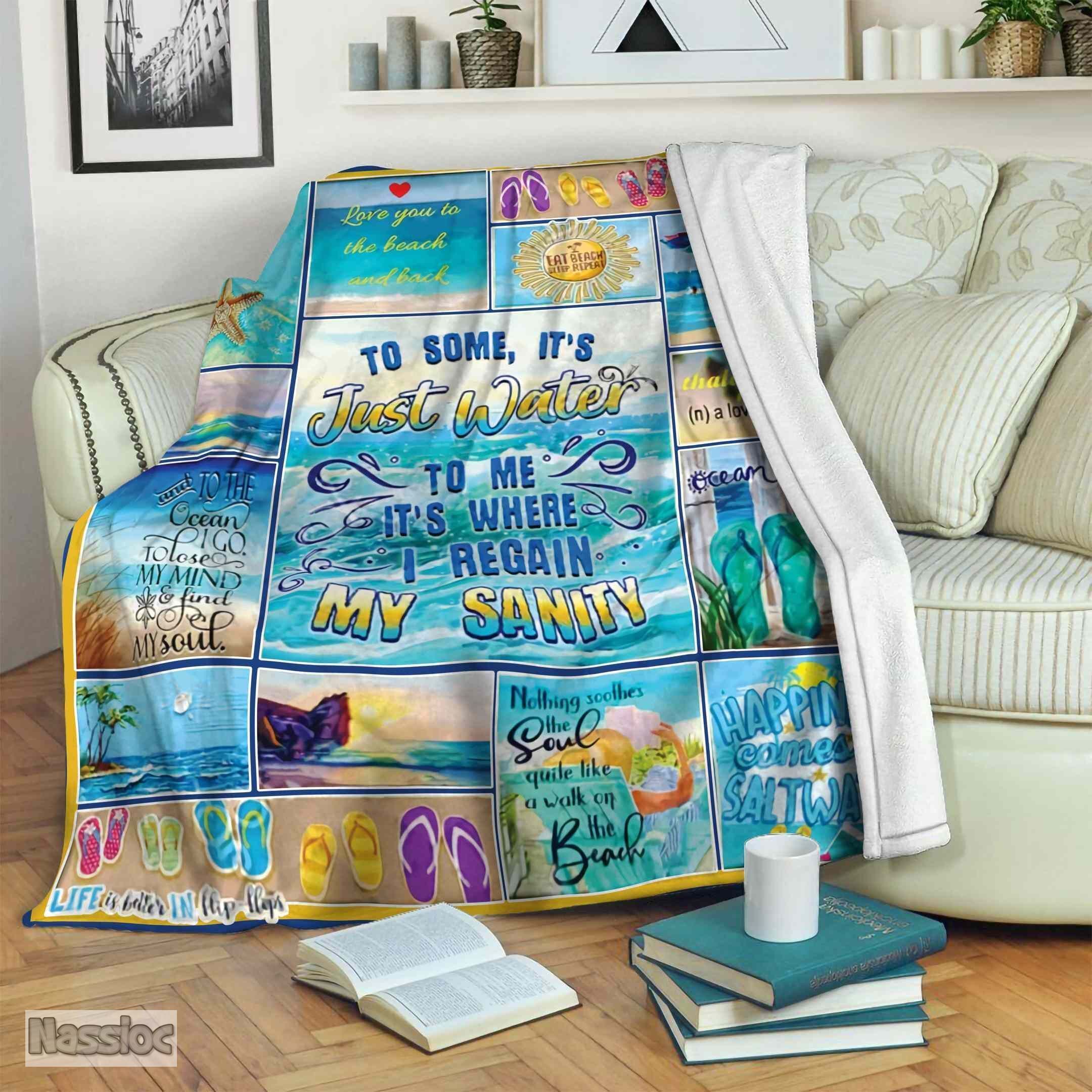 Live Love Beach Fleece Blanket