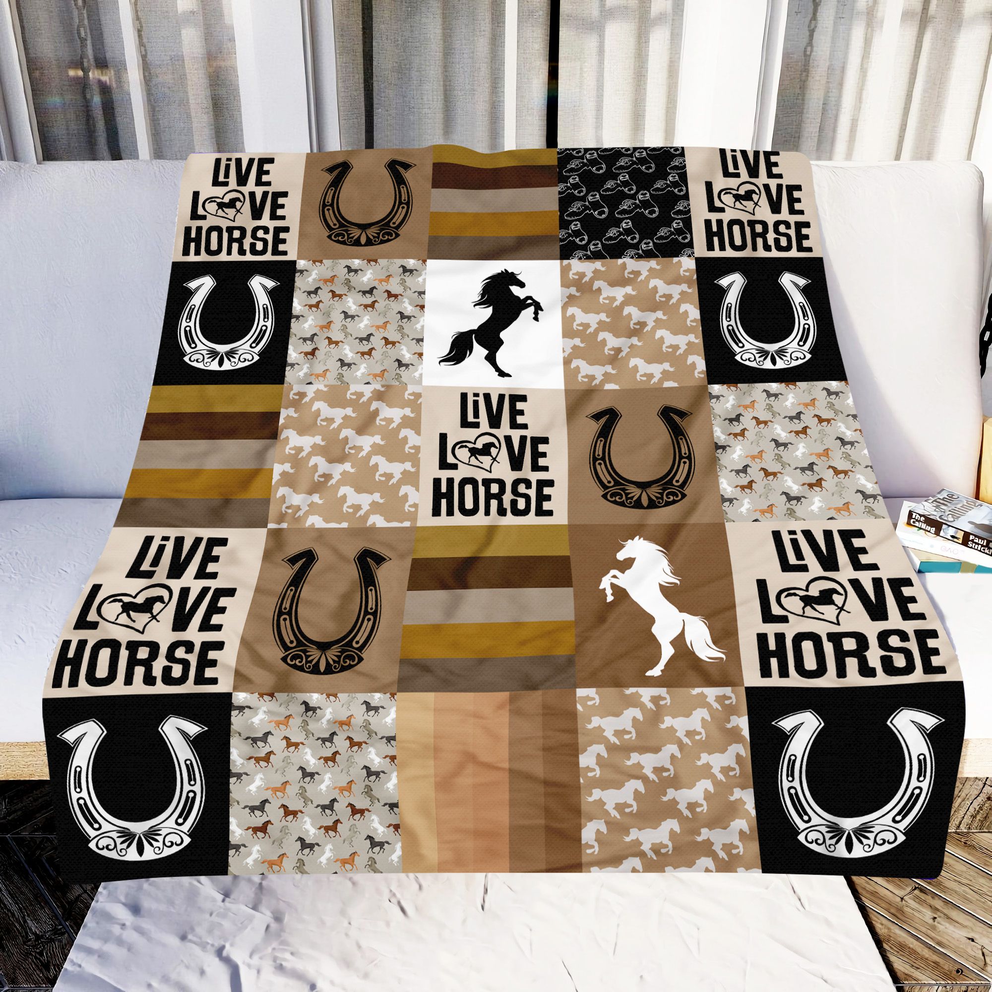 Live Love Horse Fleece Blanket