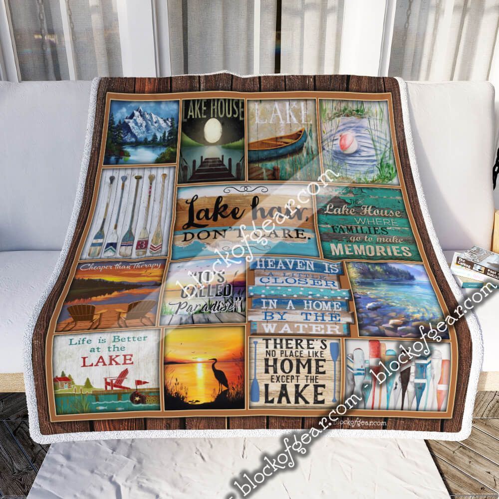 Live Love Lake Sherpa Fleece Blanket