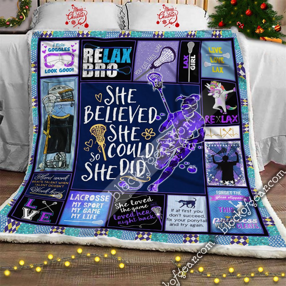 Live Love Lax Lacrosse Sherpa Fleece Blanket