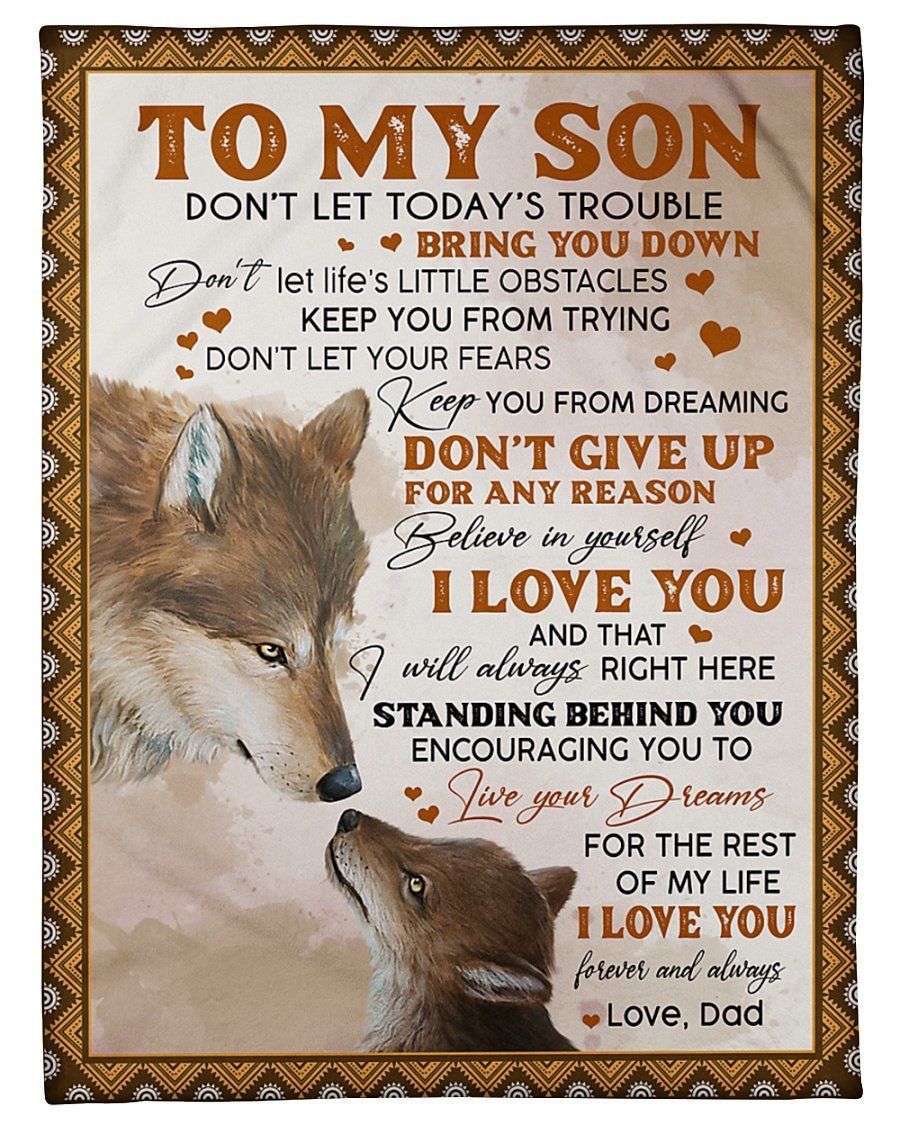 Live Your Dreams Dad To Son Fleece Blanket Fleece Blanket