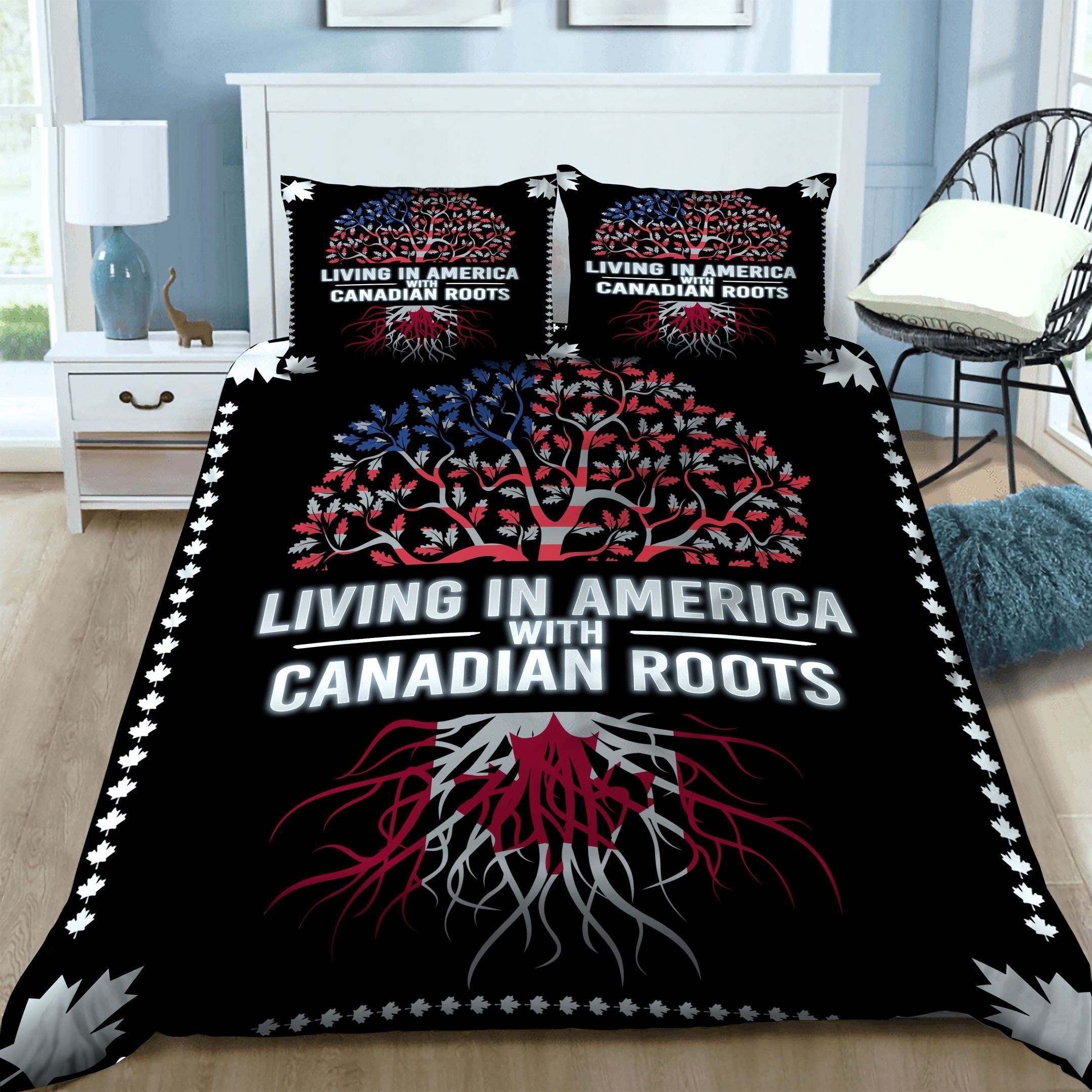 Living In America With Canadian Roots Bedding Set