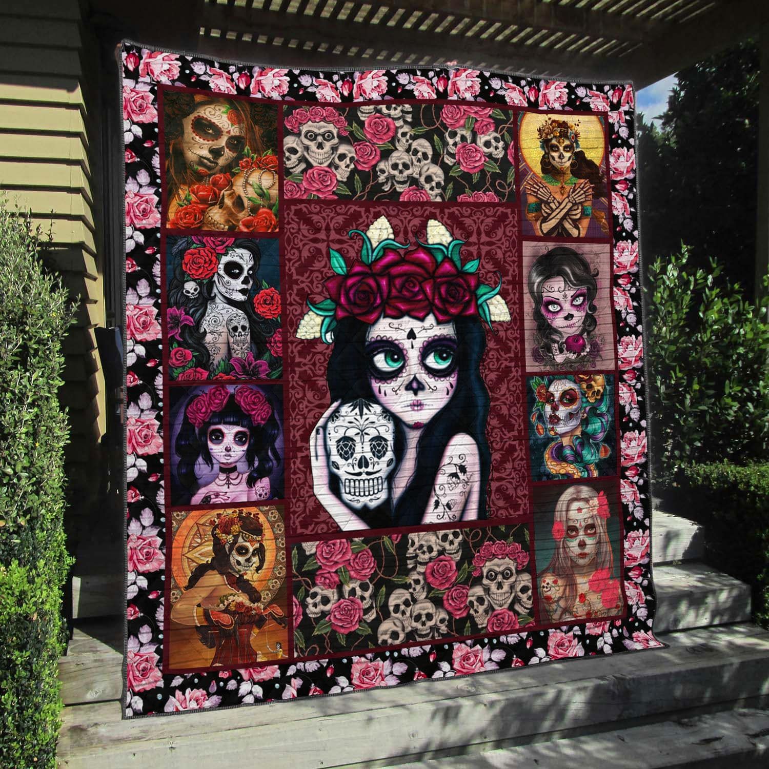Lkh0208 Sugar Skull Magic Girl Bl Quilt Chrismas Gift Dhc16122773Dd