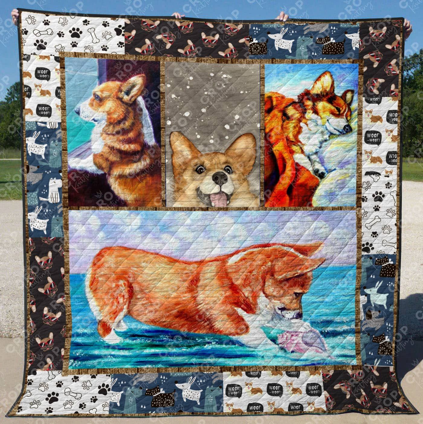 Lkh1009 Corgi Woof Woof Corgi Quilt Dhc16123502Dd