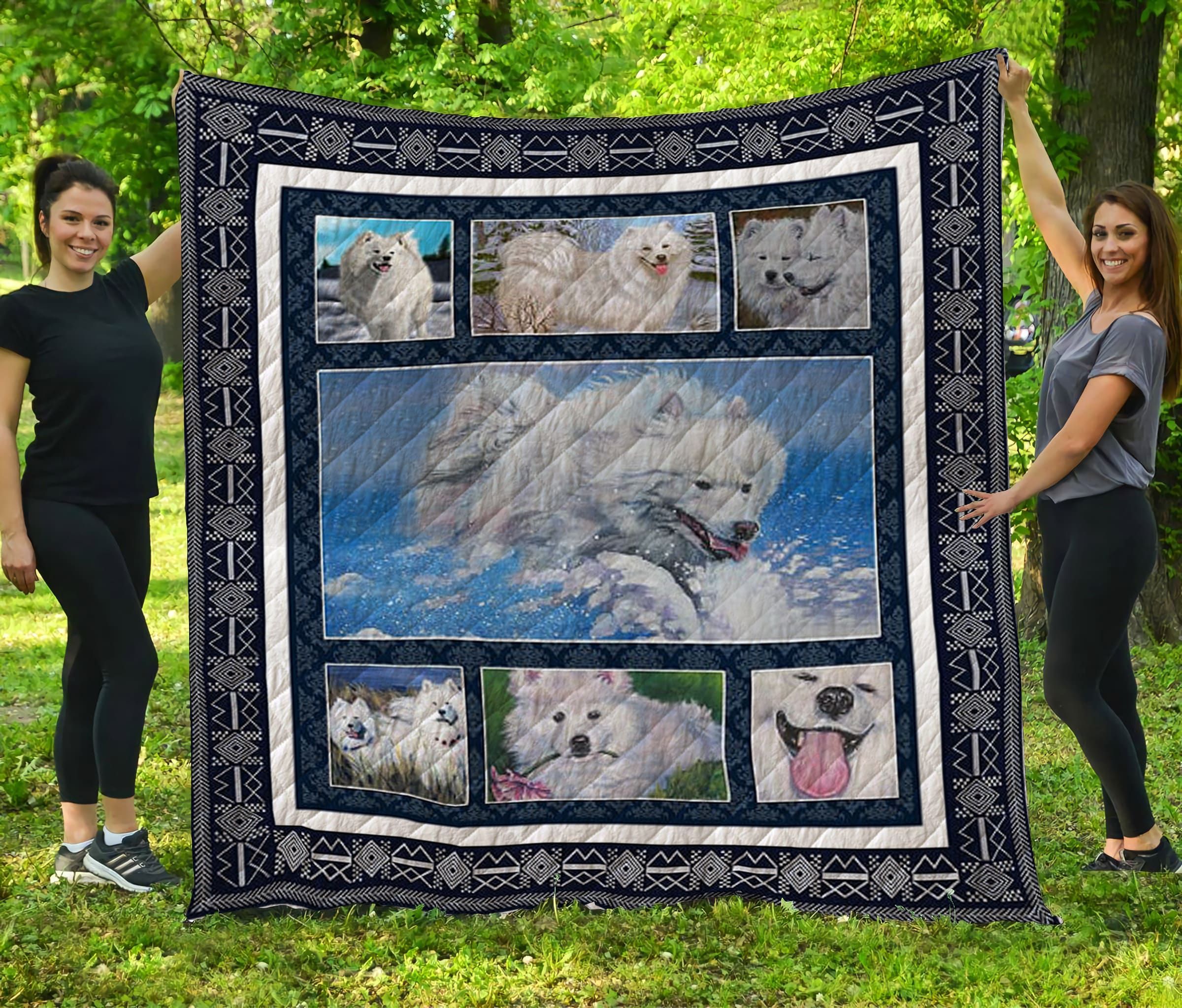 Lkh1309 Samoyed Cute White Dog Quilt Dhc16123371Dd