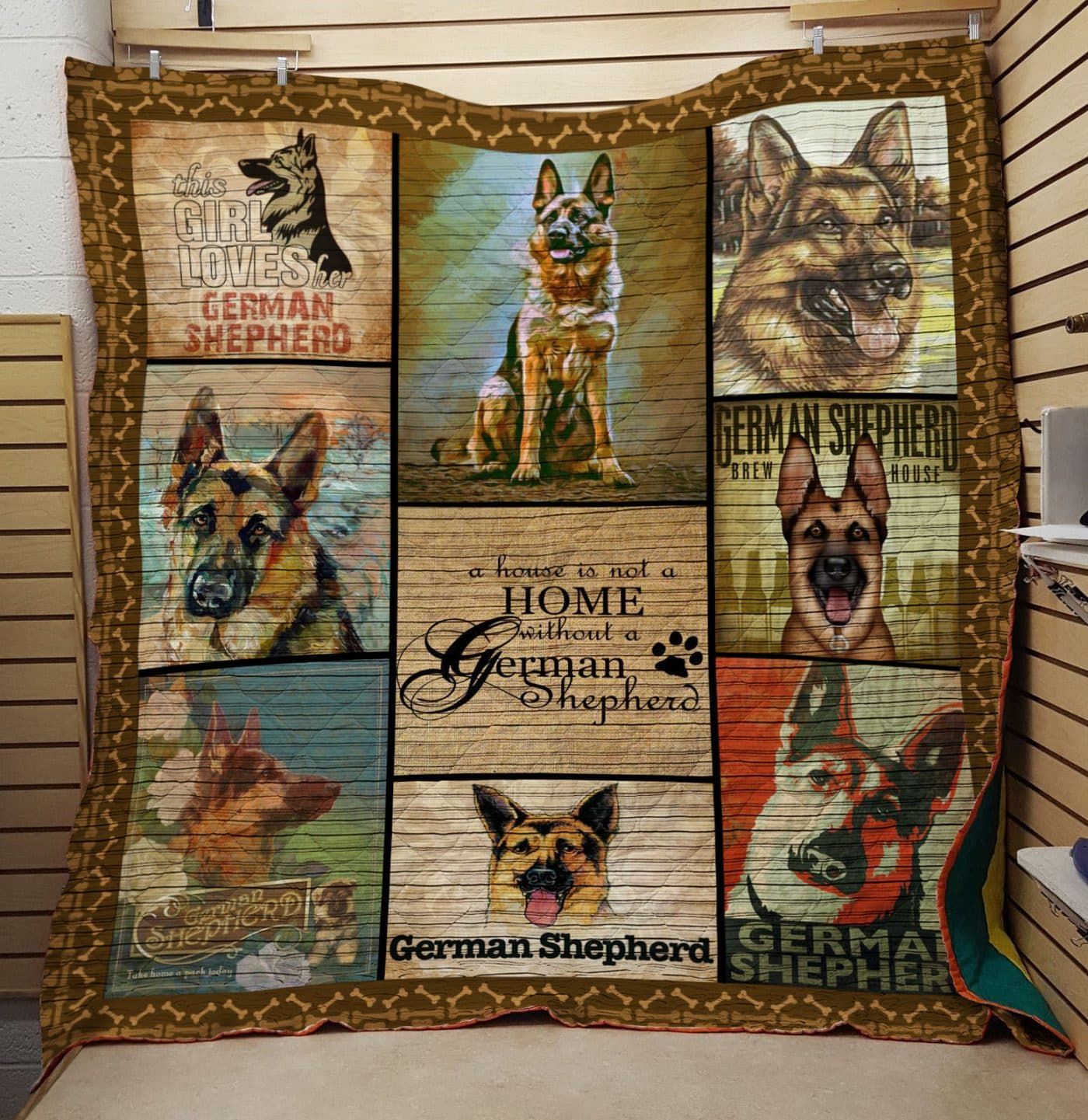 Lkh1609 German Shepherd This Girl Loves Her Dog Quilt Dhc16123277Dd